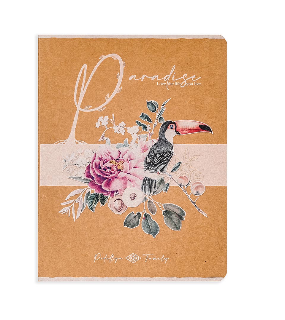 Блокнот А5 крафт м’яка обкладинка “Райські птахи” фото 2