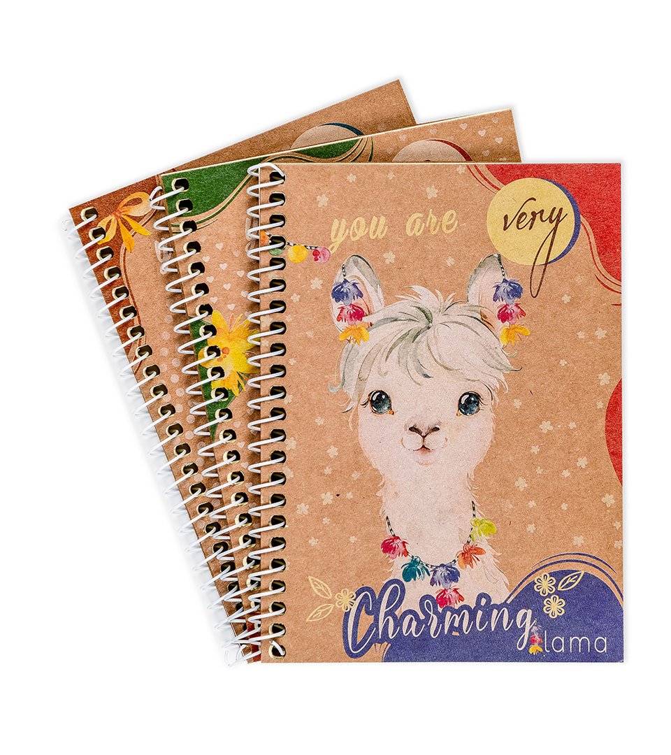 Блокнот А6 крафт “Щасливі лами” фото 1