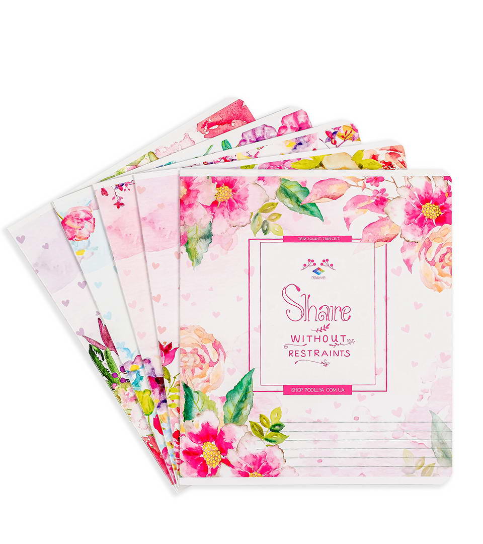 Зошити шкільні “Акварельні квіти” фото 1