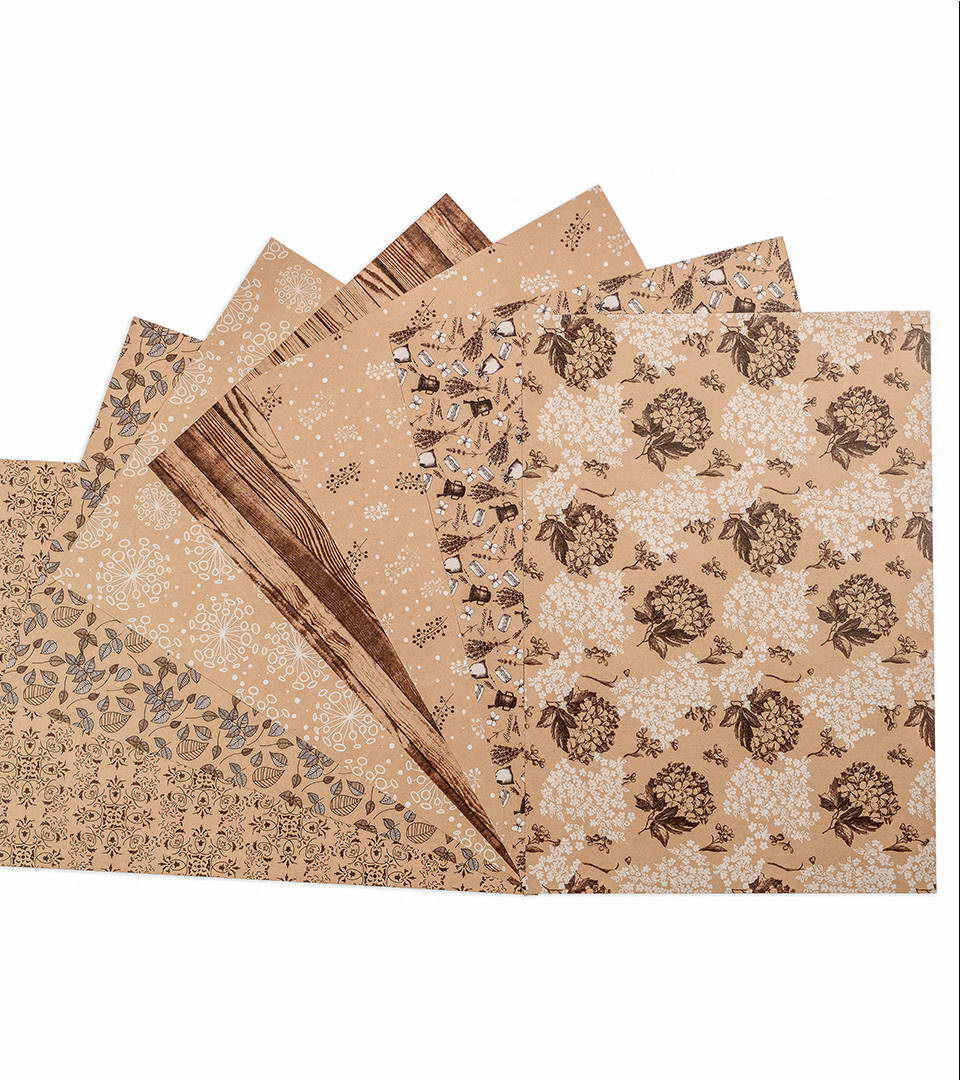 Бумага для скрапбукинга “Орнамент” – Крафт фото 2