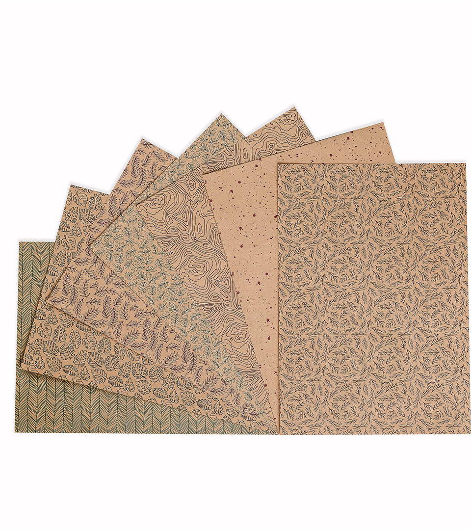 Папір для скрапбукінгу “Лінії природи” – Крафт фото 2